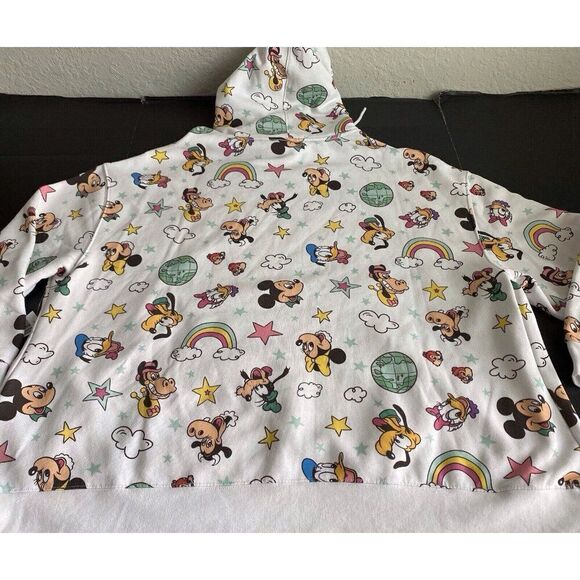 Disney Parks Retro Hoodie Mickey Minnie Mouse Donald Daisy Horace Clarabelle 1X - Picture 12 of 13